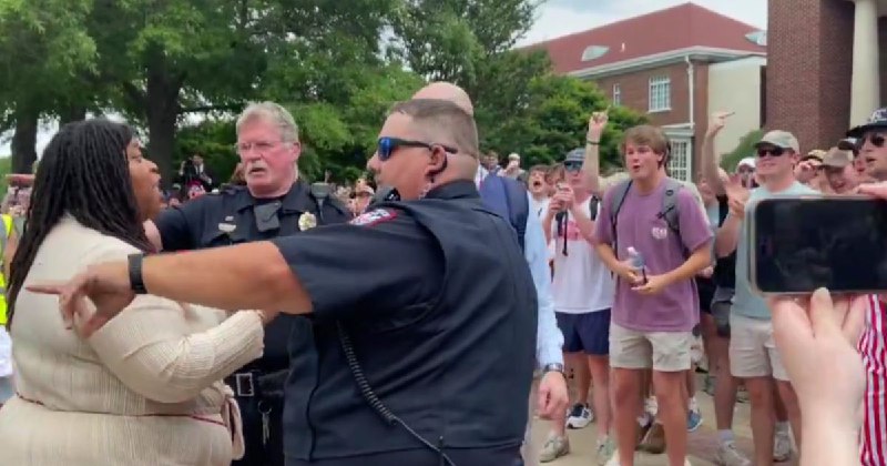 One Ole Miss student is being targeted after mocking this pro-Palestinian protester.