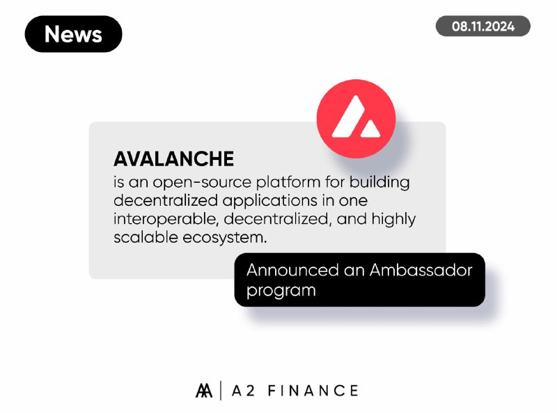 **Avalanche** [**announced**](https://x.com/avax/status/1852386087647195449) **an Ambassador program**