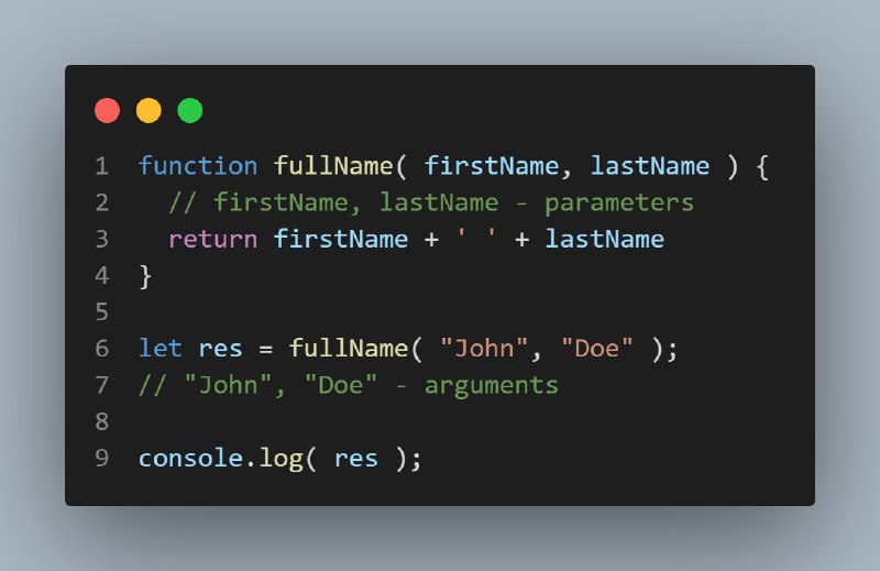 PARAMETERS vs ARGUMENTS