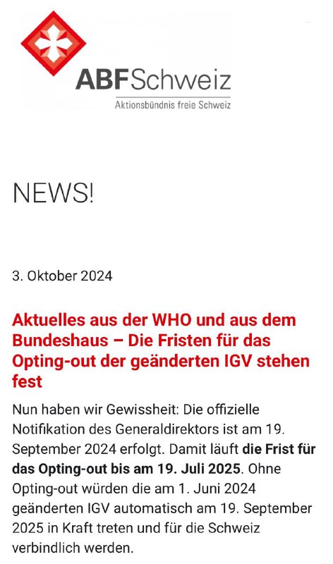 *****‼️***Dringende WHO-News: Fristen für Opting-out der …