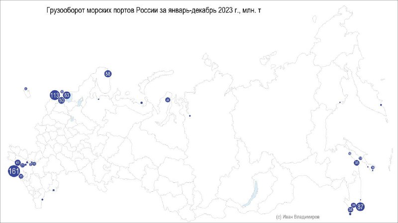 В контексте Новороссийска - карта портов …