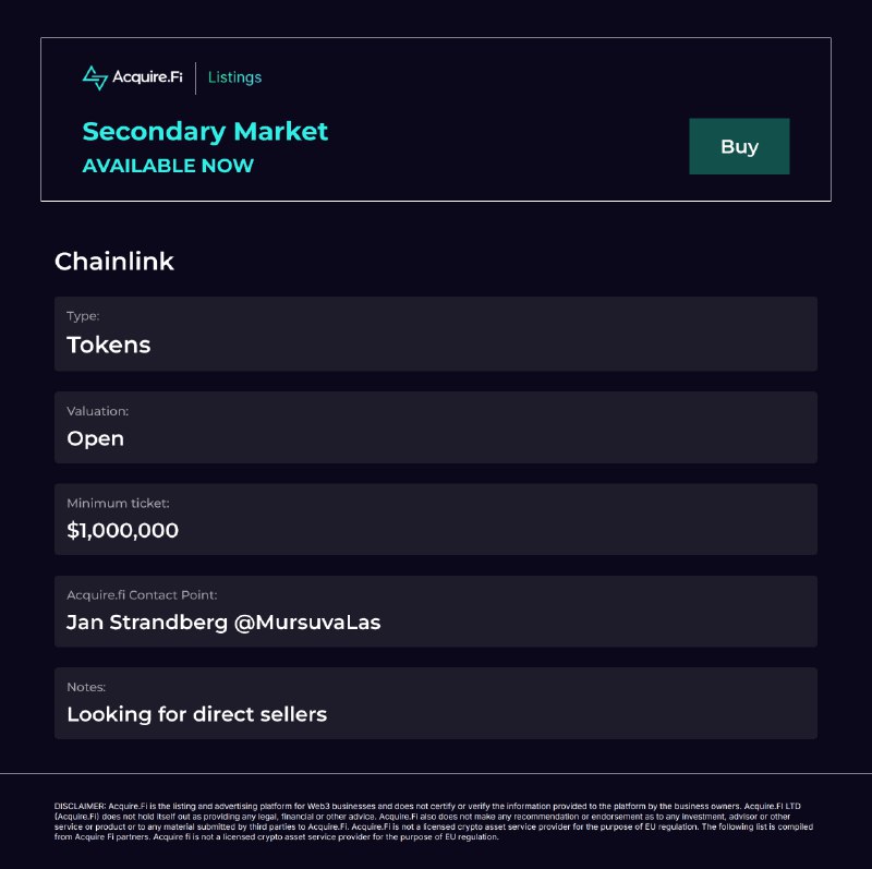 Secondary Market Buy: Chainlink