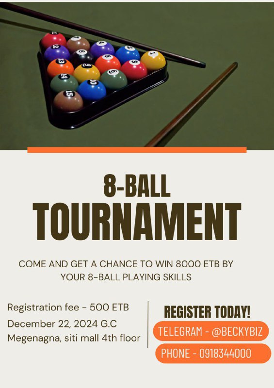 ***🤩*** 8 BALL TOURNAMENT IS HERE …