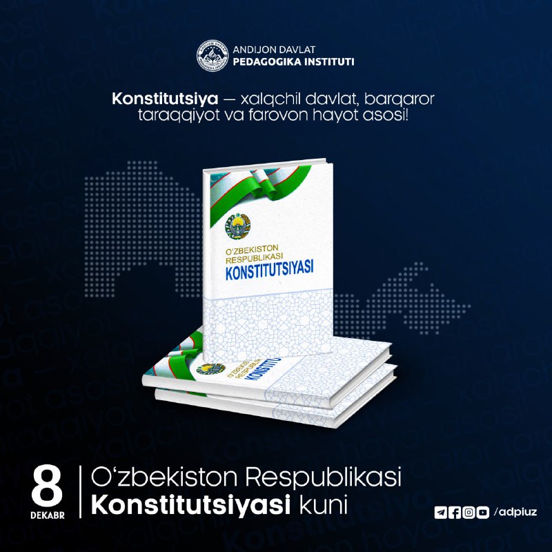 **8-dekabr – O‘zbekiston Respublikasi Konstitutsiyasi kuni!**