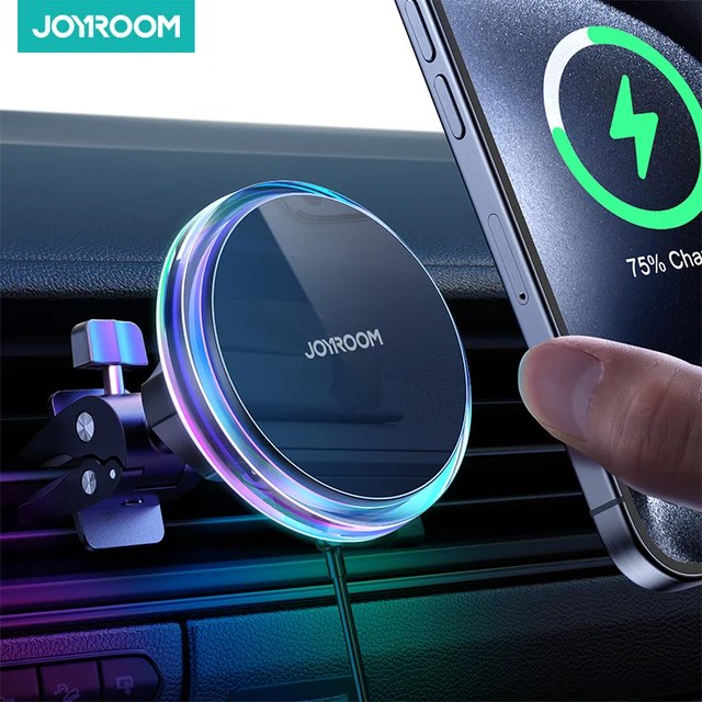 [​​​​​​​​​​​](https://ae01.alicdn.com/kf/Se43c54cb608b4bc584d1fbf84c13fce7V/Joyroom-Magnetic-Car-Phone-Holder-Colorful-Wireless-Charger-For-iPhone-15-14-13-12-Pro-Max.jpg_640x640.jpg) Joyroom Magnetic Car Phone Holder Colorful Wireless Charger For iPhone 15 14 13 12 Pro Max Fast Charging Car …