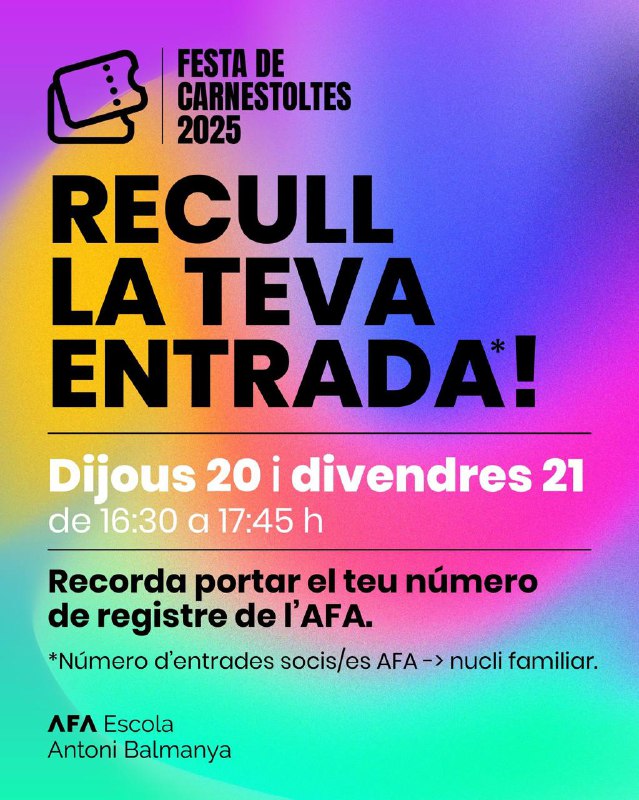 ***📌*** *ENTRADES FESTA DE CARNESTOLTES*