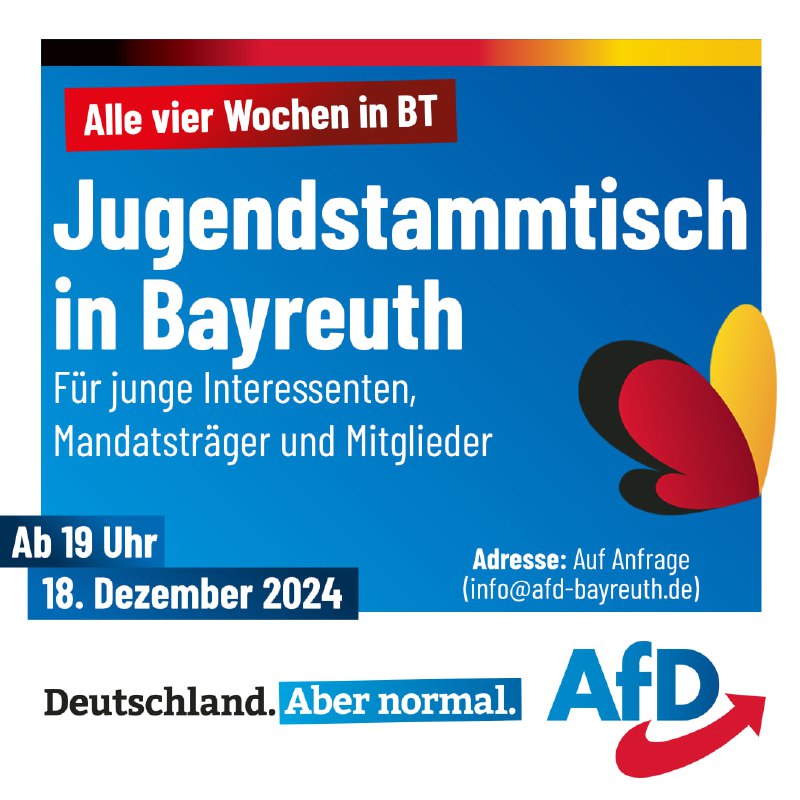 Die AfD Bayreuth lädt herzlich ein …