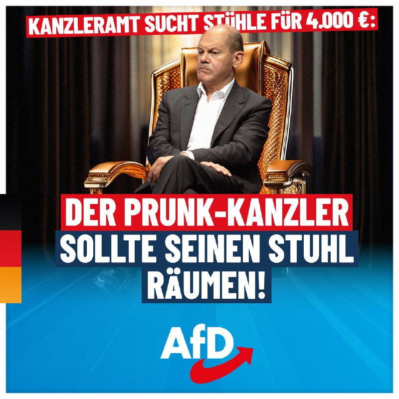 Kanzleramt sucht Stühle für 4.000 €: …