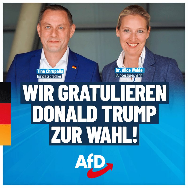 Die AfD-Bundessprecher gratulieren Donald Trump zur …