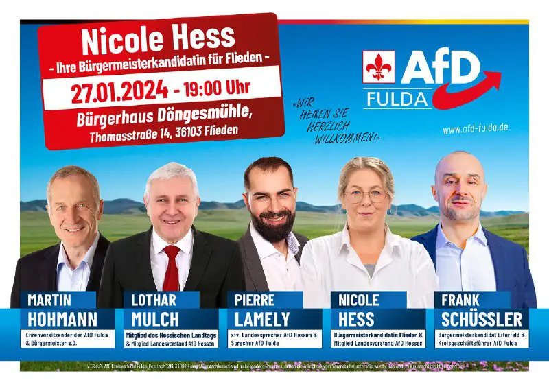 +++ Herzliche Einladung zur Wahlkampfveranstaltung mit Nicole Hess in Flieden +++
