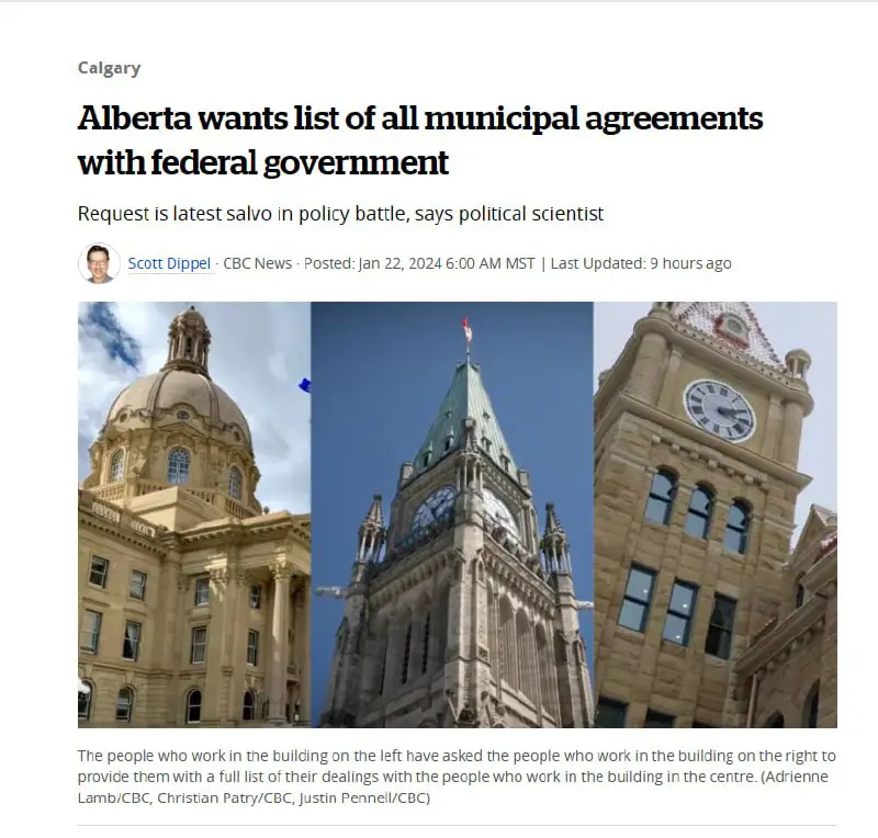 Alberta wants list of all municipal …
