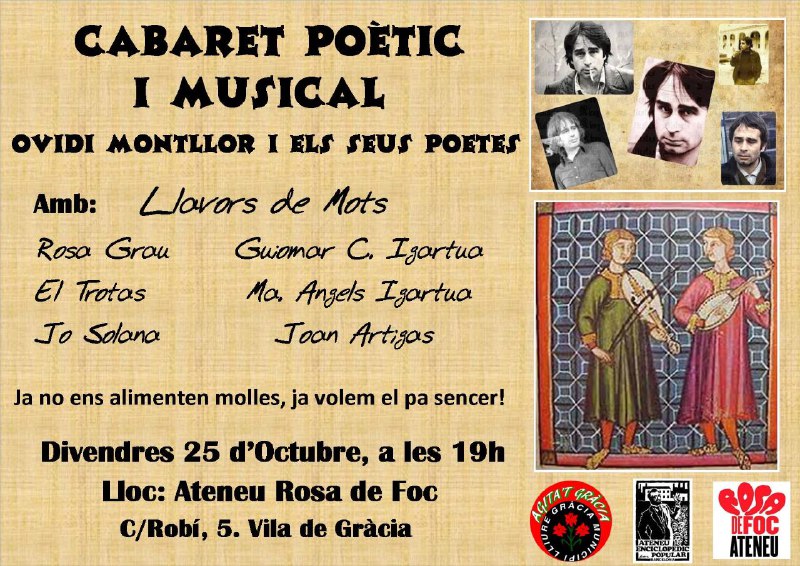 Divendres 25 d'octubre a les 19h.: …