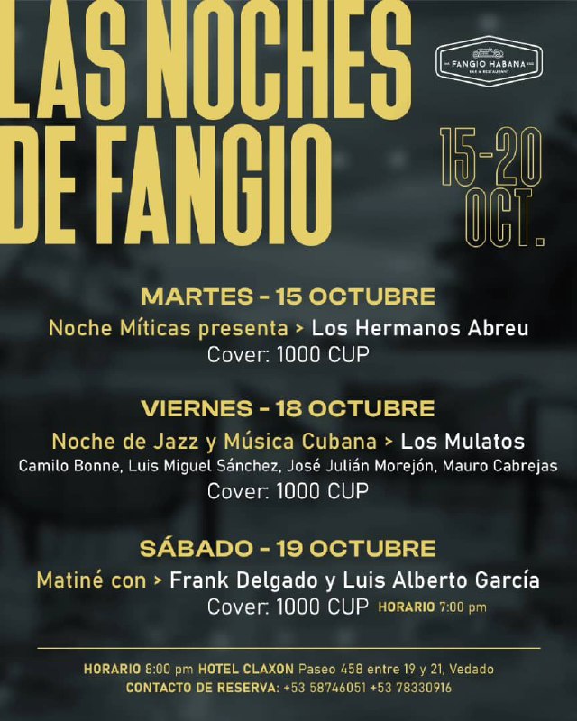 **Noches míticas de Fangio Habana**