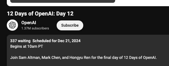 **12 Days of OpenAI : Day …