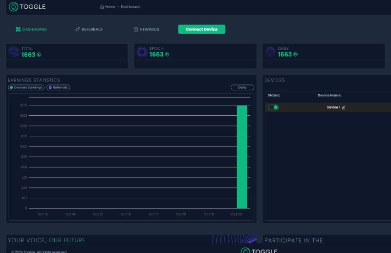 *****🎁***TOGGLE Airdrop [DEPIN] tương tự $Grass …