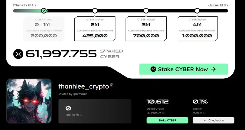 ***🎉*** **Cyber stake airdrop POOL 1M …