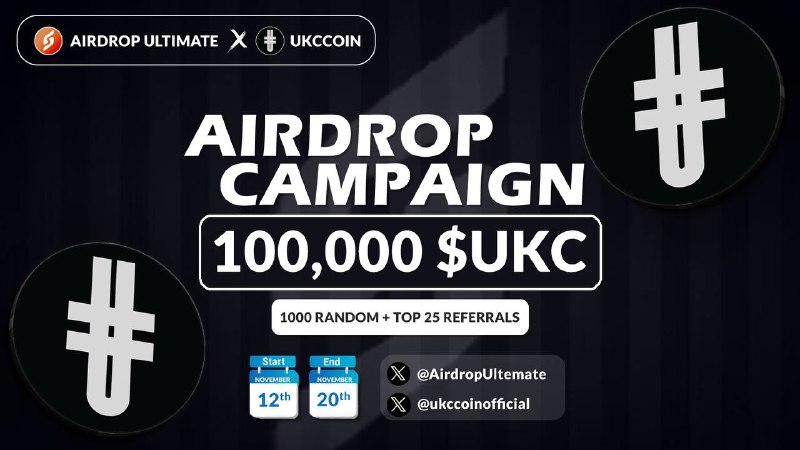 **New Airdrop: UKCCOIN**Reward: 100,000 $UKC