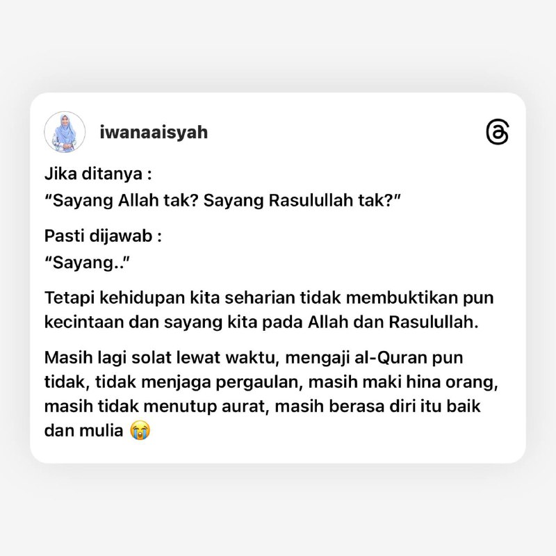 Jangan pernah dalam sehari kita tinggalkan …