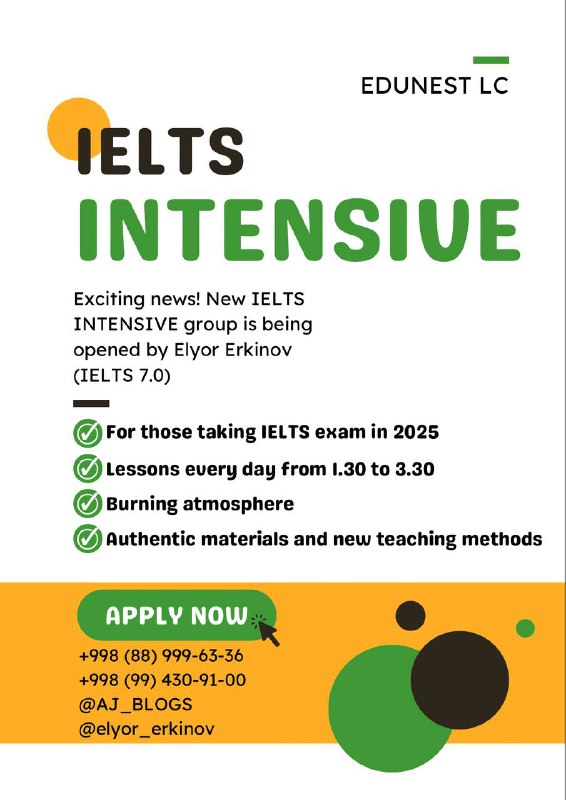 ***?*****New IELTS INTENSIVE group*****?***