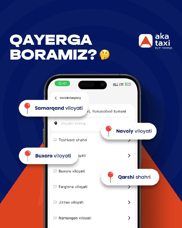 Aka Taxi — viloyatlararo qatnov uchun …