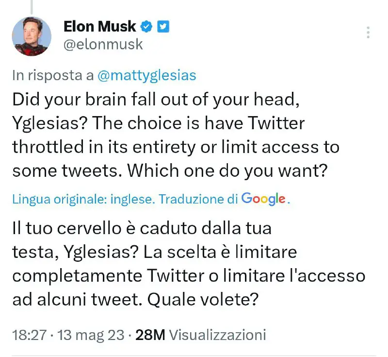La scelta di Musk alla richiesta …