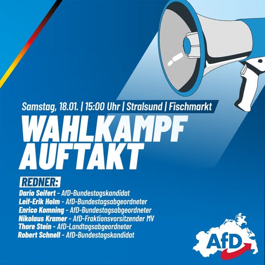 Am Sonnabend, 18.01.2025, ist Wahlkampfauftakt der …