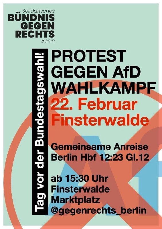 Protest gegen AfD-Wahlkampf am 22.02.