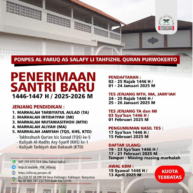 **PSB (PENERIMAAN SANTRI BARU) MAHAD AL …