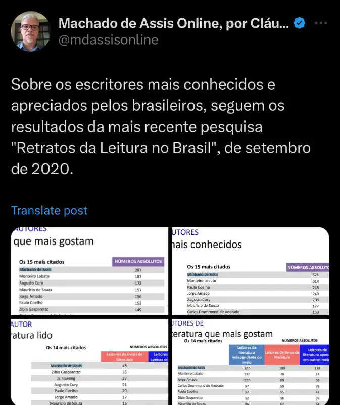 Saber que o nosso maior escritor …