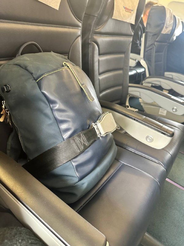 Стюардесса авиакомпании «Ямал» попросила закрепить рюкзак.