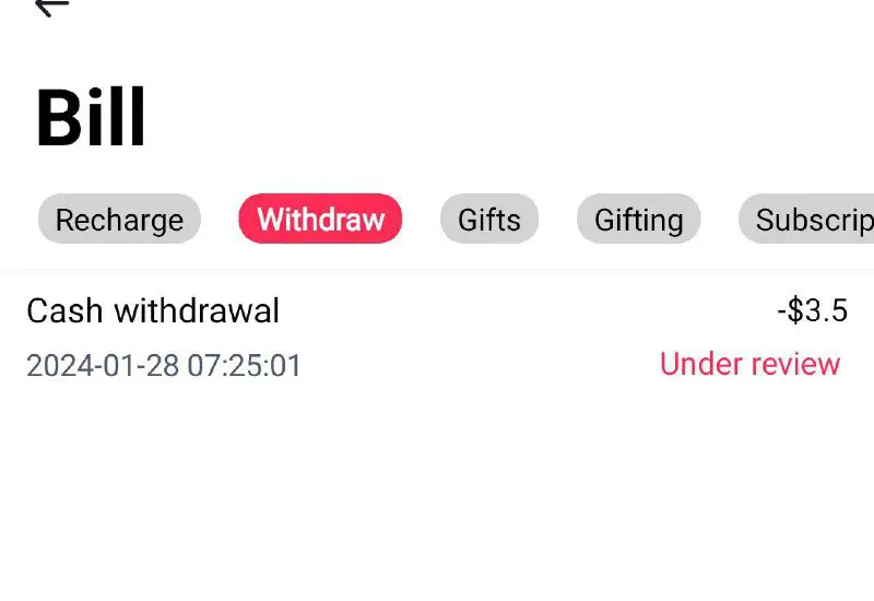 New Login application Withdraw Pending