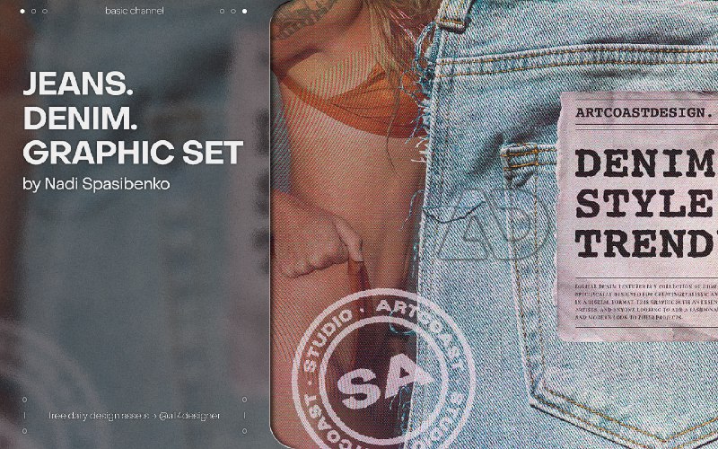 **Jeans. Denim. Graphic Set*******▪*****[**Preview**](https://creativemarket.com/nadispasibenko/27124467-Jeans.-Denim.-Graphic-Set)*****▪*****[**Download**](https://t.me/all4designer_bot?start==Mjg5NzM4ODQyOTIyNjg0NzY4Nw)