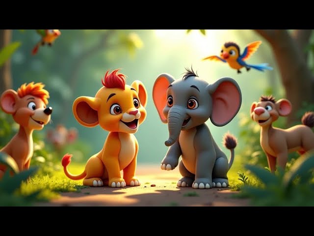 lion and elephant | jungle story …