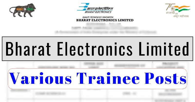 ***🚨***Bharat Electronics Limited - BEL Recruitment …