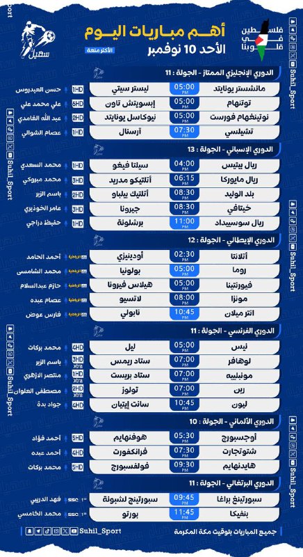 مباريات اليوم