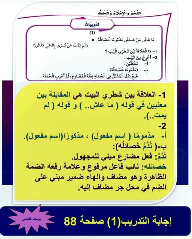قناة الصف التاسع للنحو والصرف والإملاء