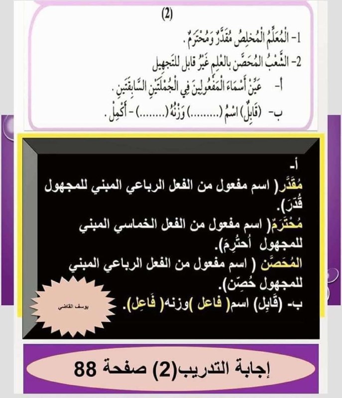 قناة الصف التاسع للنحو والصرف والإملاء