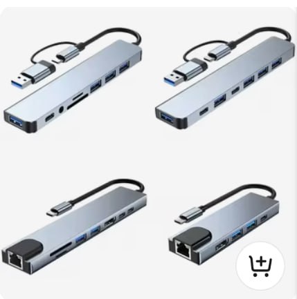 8 በ አንድ USB አዳፕተር