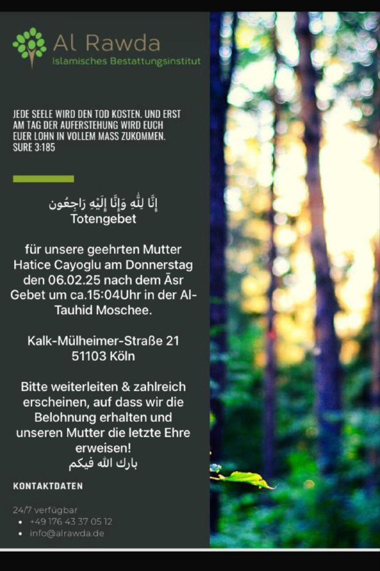 **Am Donnerstag in der Al-Tauhid Moschee …