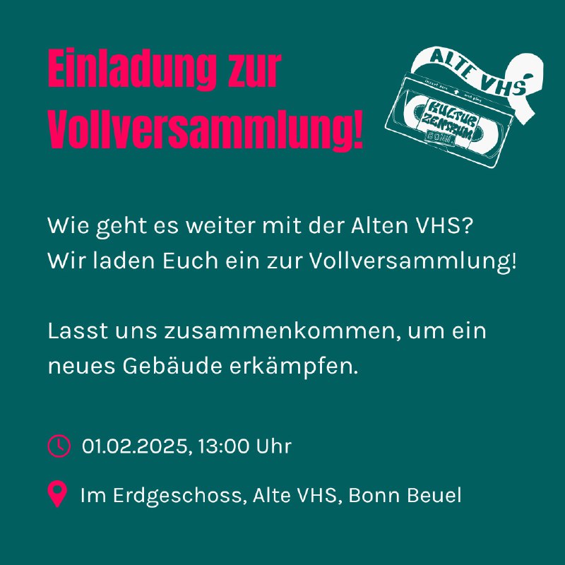 *****‼️***Erinnerung: Diesen Samstag ist Vollversammlung ***‼️*****