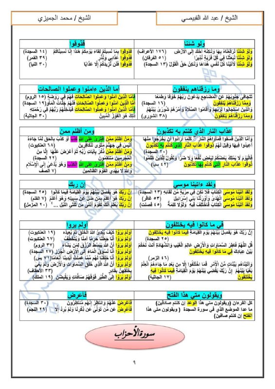 اليُسر فى تربيط مُتشابه القرءان