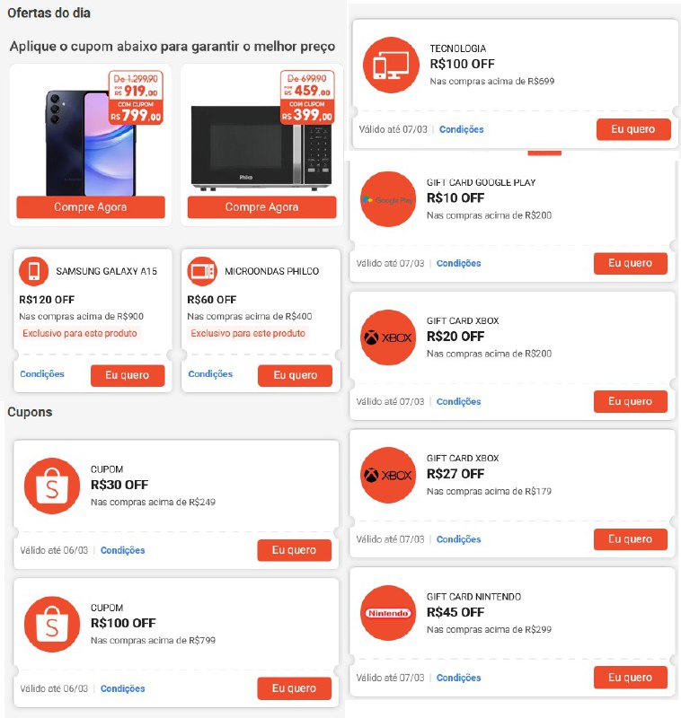 **CUPONS SHOPEE SUPER QUINTA