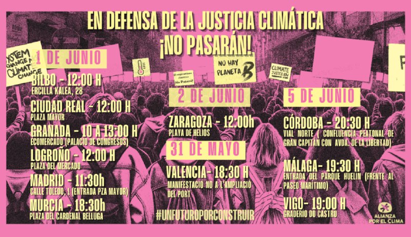 **1 de junio: decenas de municipios salen a la calle en defensa de la justicia climática**