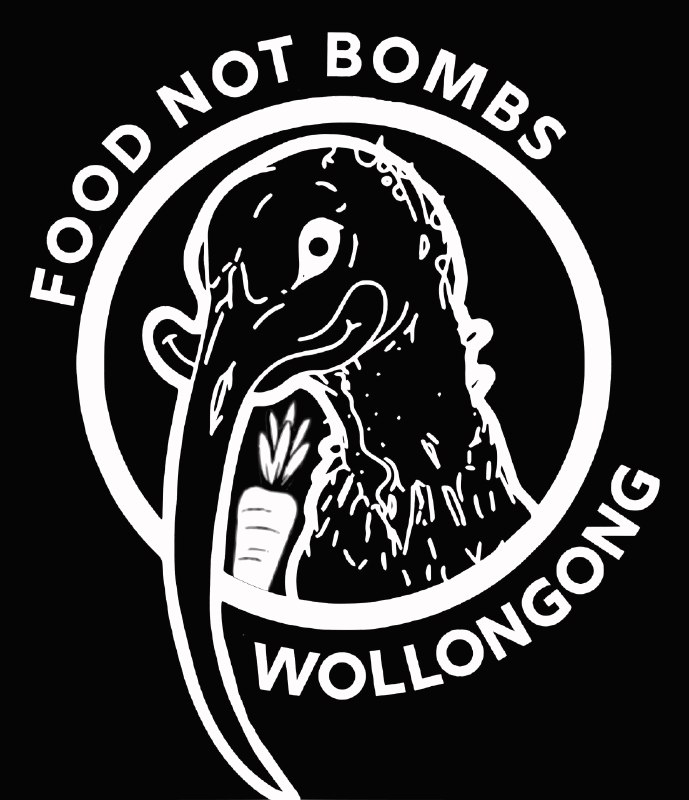 "**Food not bombs, Wollongong**" *(EN: English)*