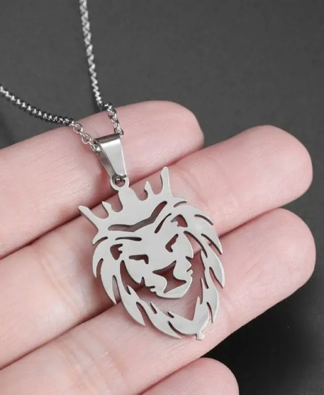 Men lion pendant necklace