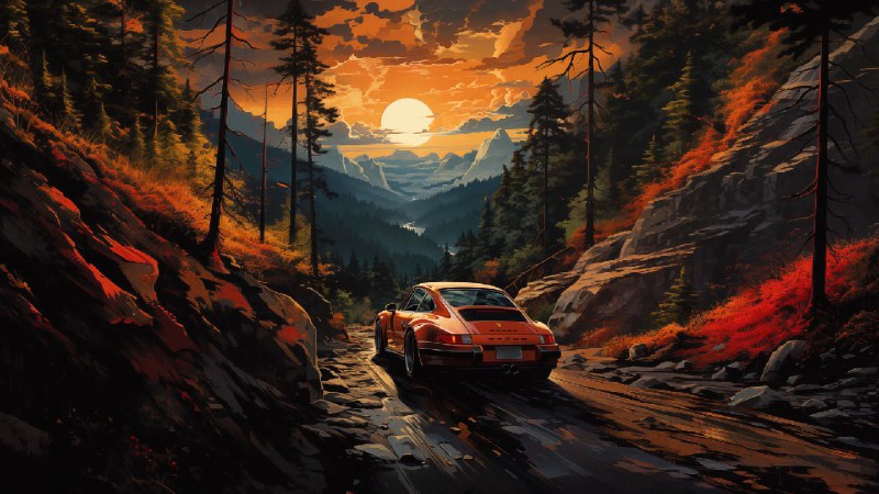 Sunset Drive Through the Forest [1920x1080]