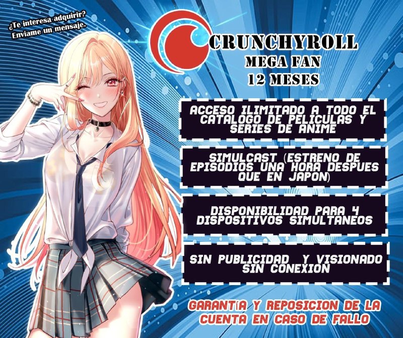 ***✅*** Cuenta Crunchyroll MegaFan Anual Privada …