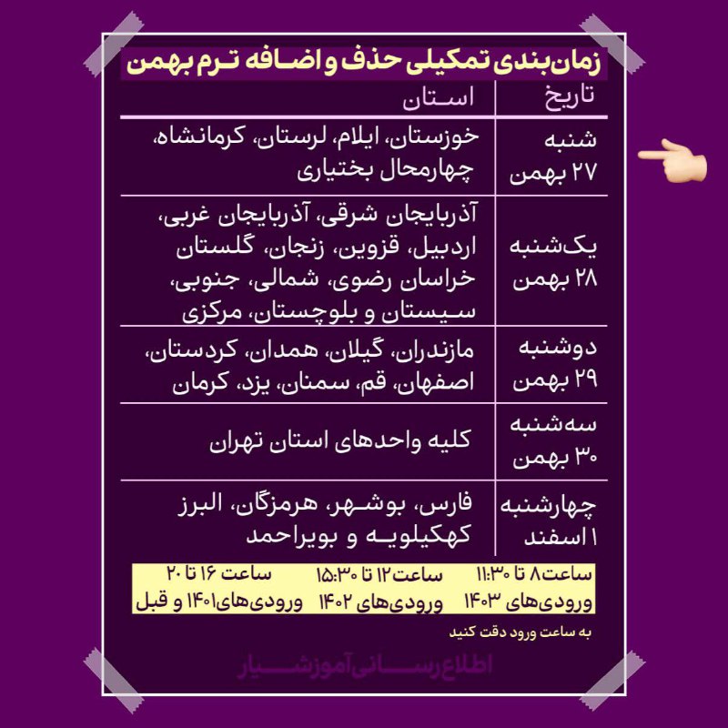 ***📌*** **فردا؛ اولین روز حذف و …