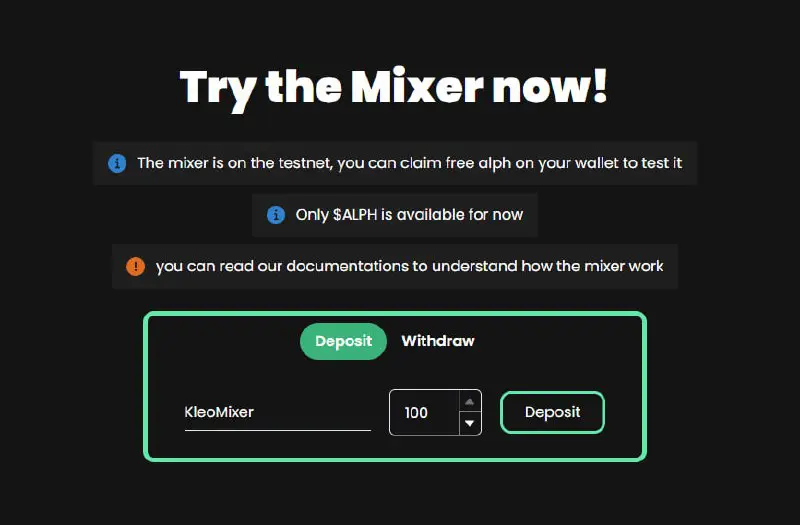 Our Mixer is available to everyone …