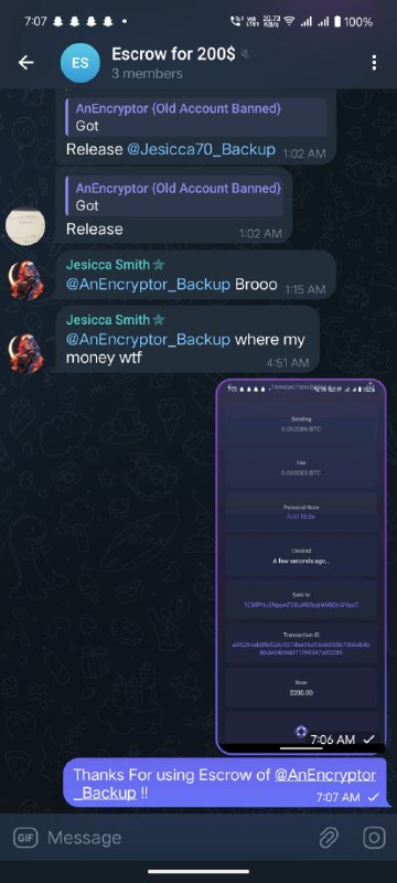Escrow Done By [@AnEncryptor\_Backup](https://t.me/AnEncryptor_Backup) ***✔️***